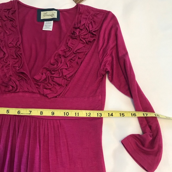 Emmelee for F.C. Fushia Ruffle Dress Sz S - Picture 12 of 14